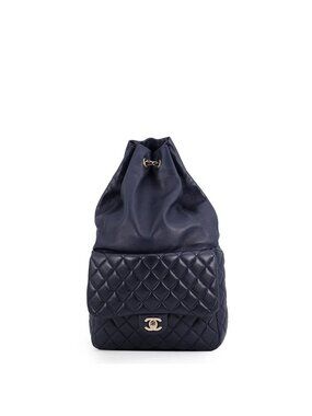 Chanel Backpack Quilted Drawstring Lambskin